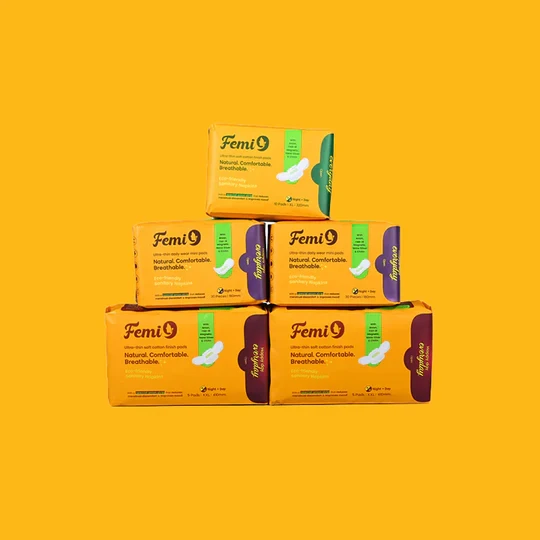 Femi9 Anion 100% NATURAL NAPKIN  (SIZE S TO XXL)