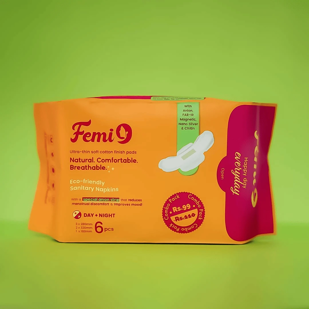 Femi 9 Hygiene Sanitary Napkin Combo Pack (all sizes)