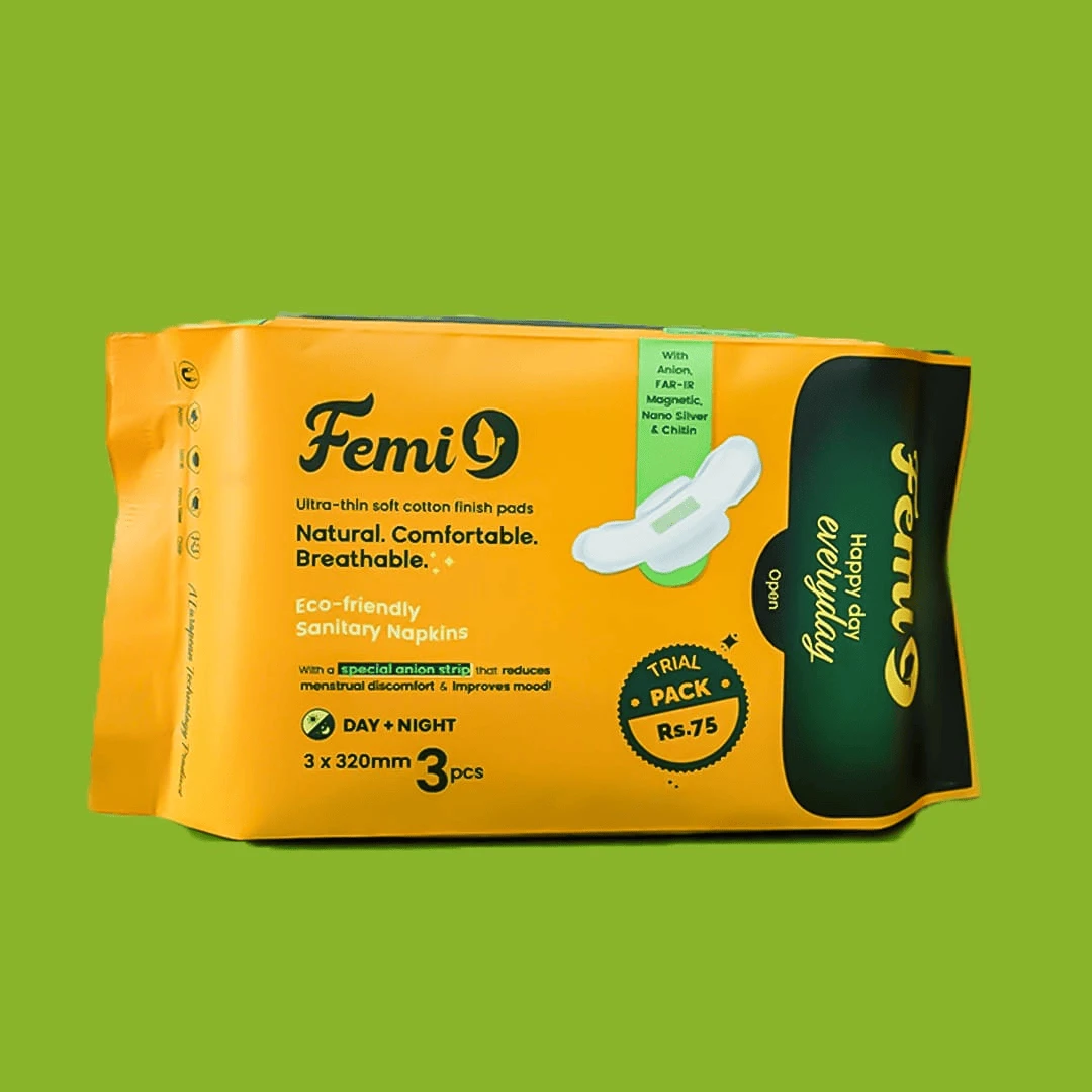 Femi9 Anion 100% NATURAL NAPKIN SIZE Trial Pack (XL) 3 pcs